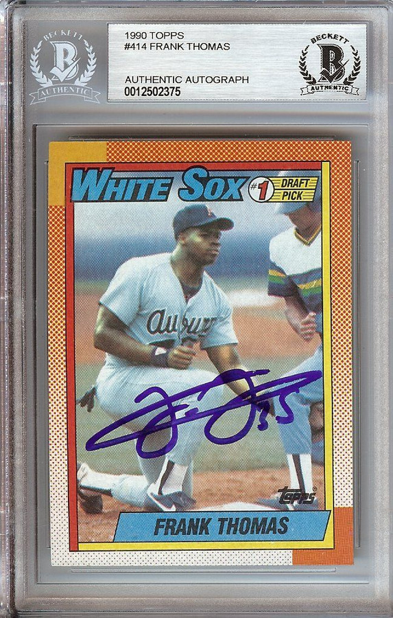 Frank Thomas 1990 Topps Signed Rookie Card RC  BGS Slabbed White Sox #414