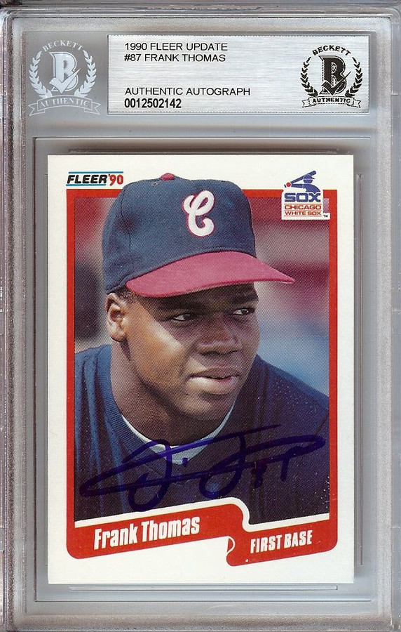 Frank Thomas 1990 Fleer Update Signed Rookie Card RC  BGS Slabbed White Sox #87