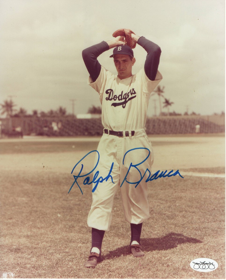 Ralph Branca Signed Autographed 8X10 Photo Vintage Brooklyn Dodgers JSA