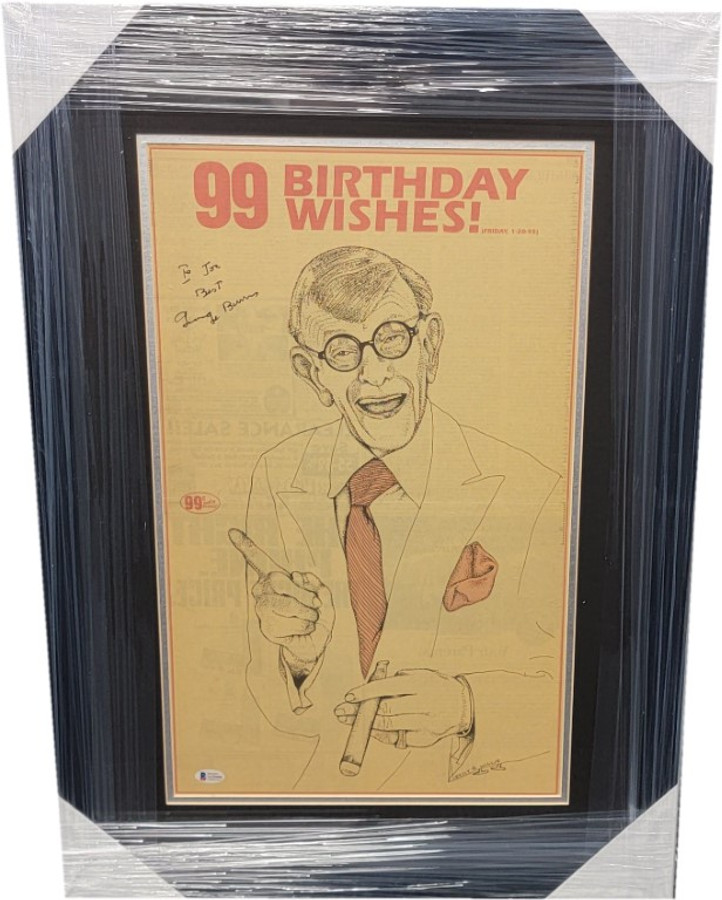 George Burns Signed Autograph 21X30 Photo Legendary Comedian BGS Beckett Sticker