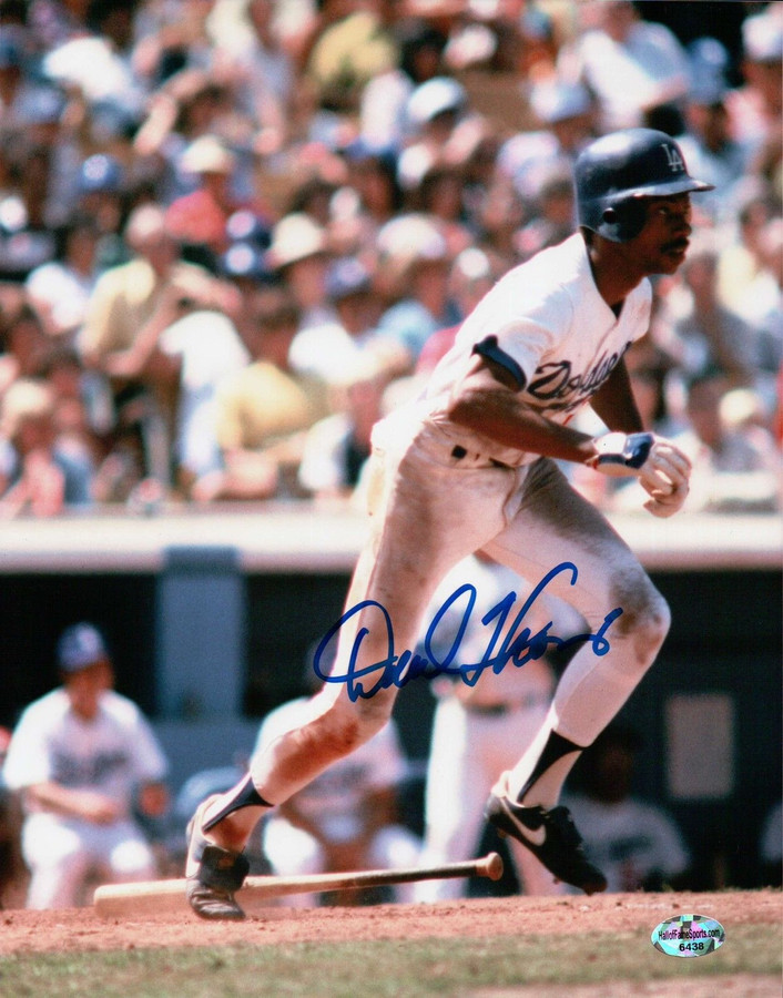 Derrel Thomas Signed 8X10 Photo Autograph LA Dodgers Center Home Swing Auto COA