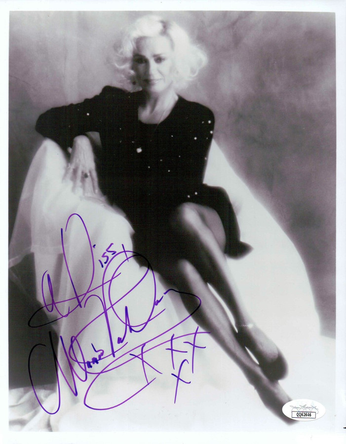 Mamie Van Doren Signed Autographed 8X10 Photo Sexy B/W Dress JSA QQ62646