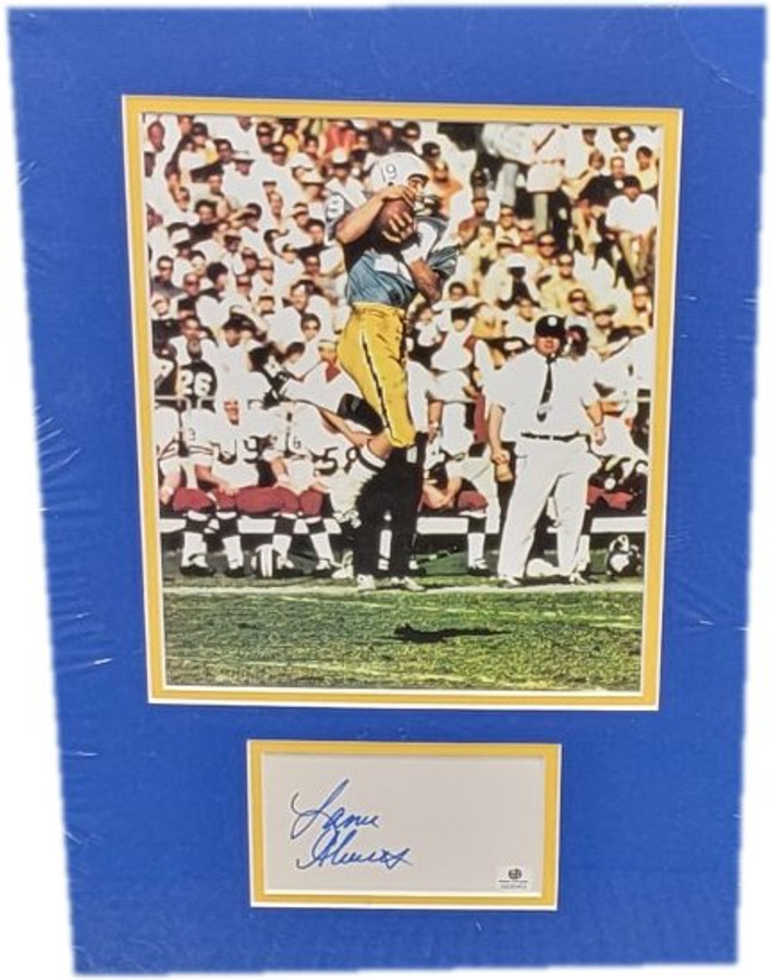 Lance Alworth Autographed cut w/ 8x10 Photo Custom Matted GA GX30453