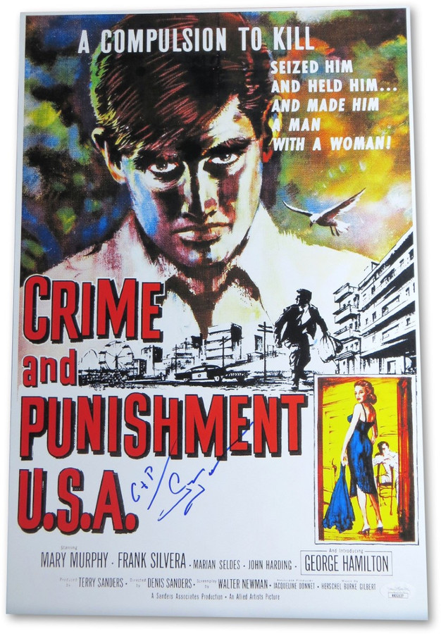 George Hamilton Autographed 12X18 Photo Crime and Punishment USA JSA RR32137
