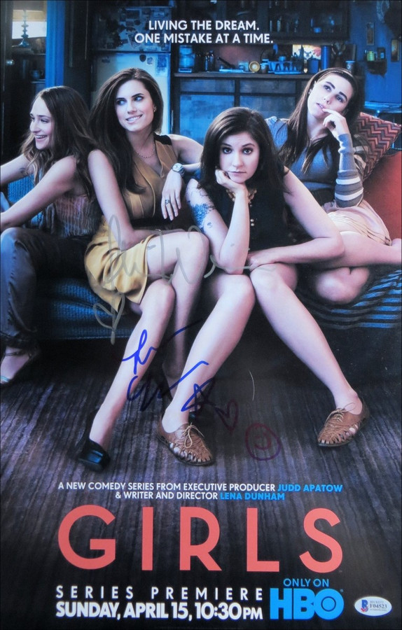 Lena Dunham Allison Williams Signed Autographed 12X18 Photo Girls BAS F04523