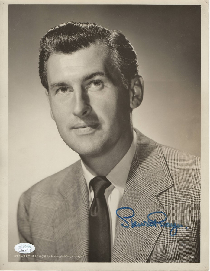 Stewart Granger Signed Autographed 10X13 Photo Vintage Headshot JSA QQ62932