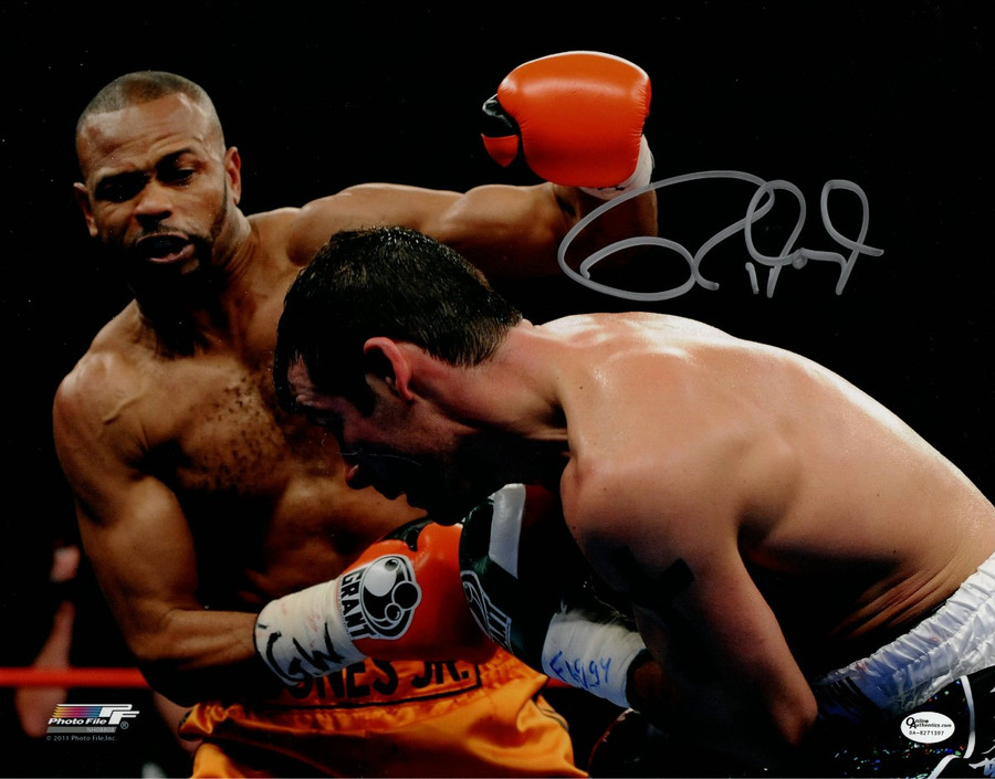 roy jones jr signed boxing glove