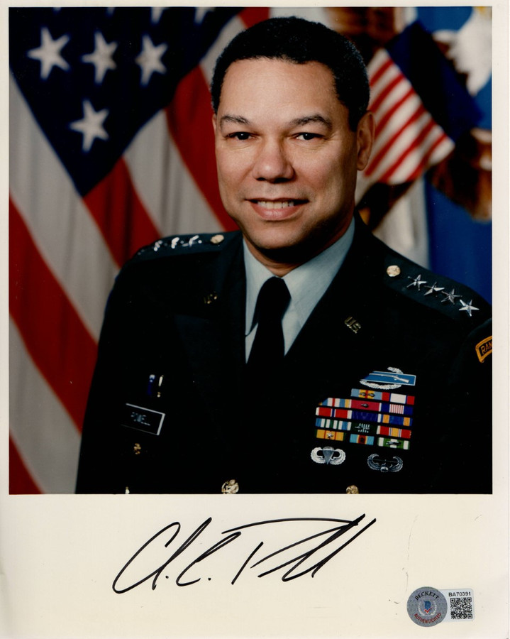 Colin Powell Signed Autographed 8X10 Photo US General BAS BA70391