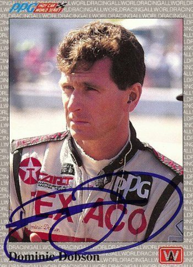 Dominic Dobson 1991 All World Indy Signed Card Auto