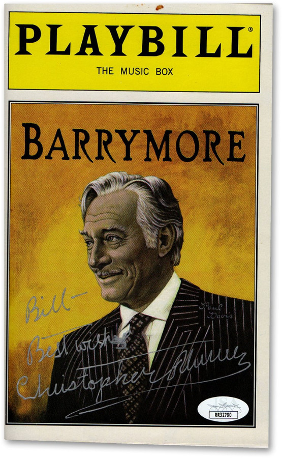 Christopher Plummer Signed Autographed Playbill Program Barrymore JSA RR32790