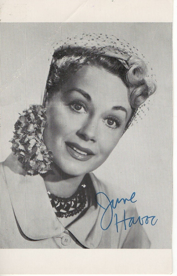 June Havoc Signed Autographed Small Postcard Photo Actress w/Note BAS BA70423