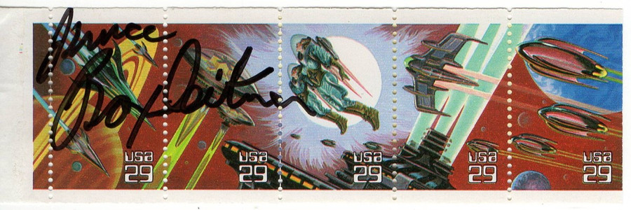 Bruce Boxleitner Signed Autographed Postage Stamp Strip Babylon 5 BAS BA70368