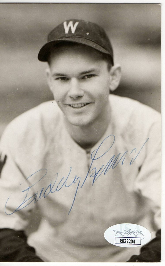 Buddy Lewis Signed Autographed Postcard Photo Washington Senators JSA RR32204