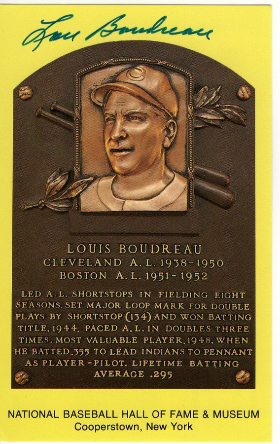 Lou Boudreau Signed Autographed Hall of Fame Postcard Indians BAS BA70275