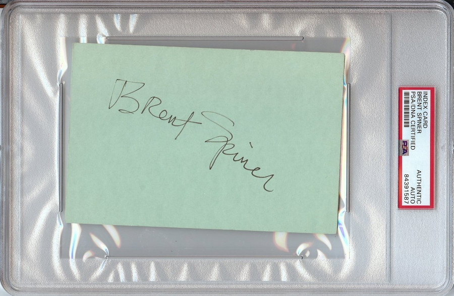 Brent Spiner Signed Autographed Index Card Star Trek TNG Data PSA/DNA Slabbed