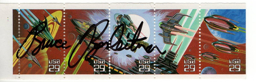 Bruce Boxleitner Signed Autographed Postage Stamp Strip Babylon 5 JSA RR32893