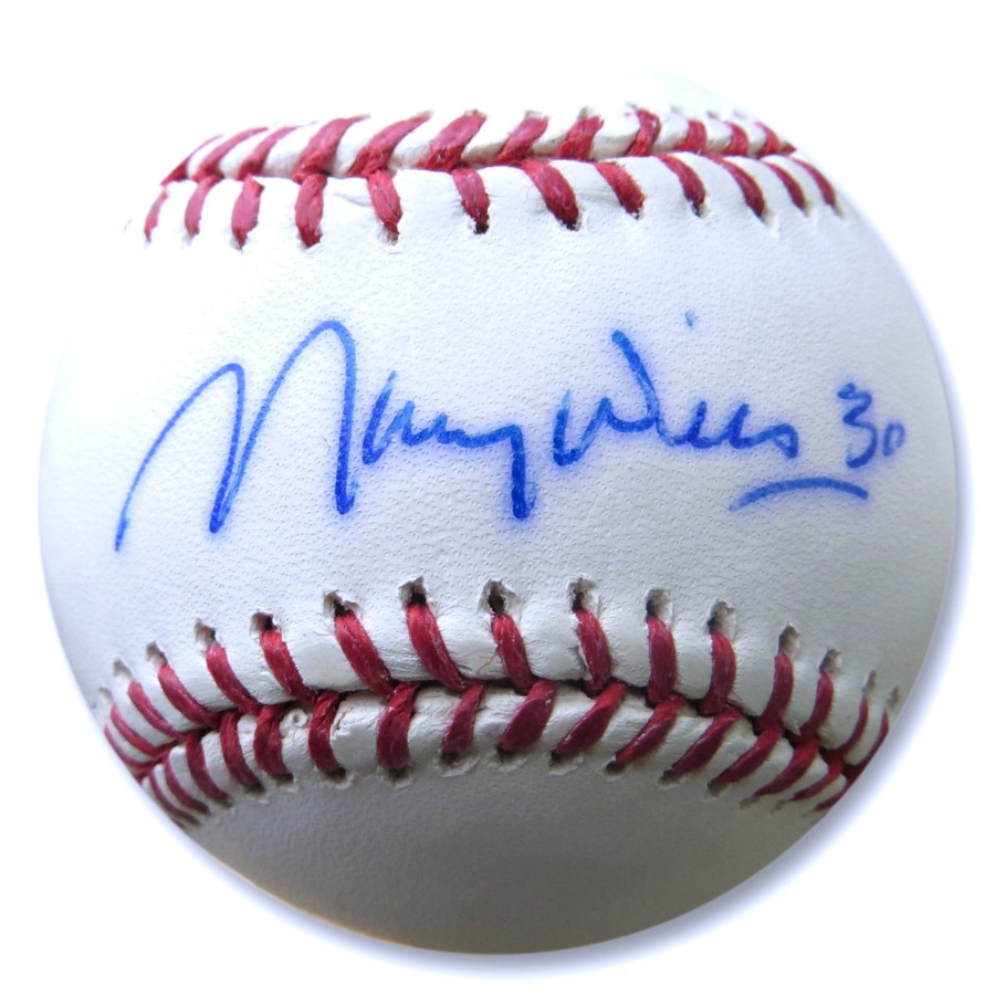 Maury Wills Signed Autographed MLB Baseball Los Angeles Dodgers #30 JSA TT40907