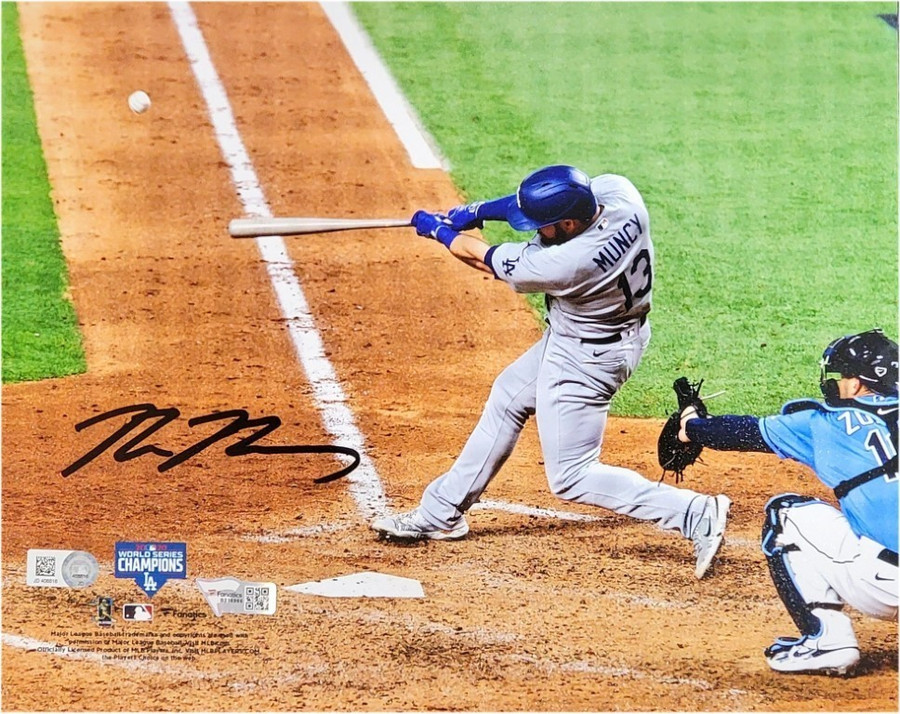 Max Muncy Signed Autograph 8X10 Photo 2020 World Series Dodgers Fanatics MLB