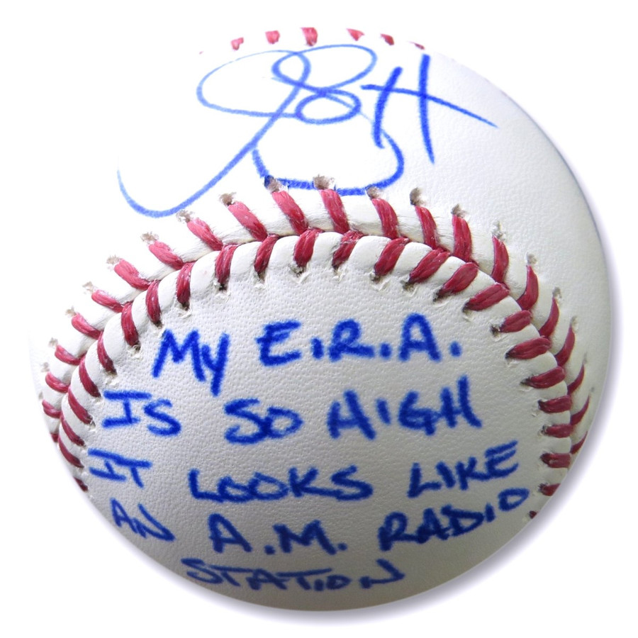 Jim Gott Signed Autographed MLB Baseball High ERA AM Radio Inscr. JSA COA