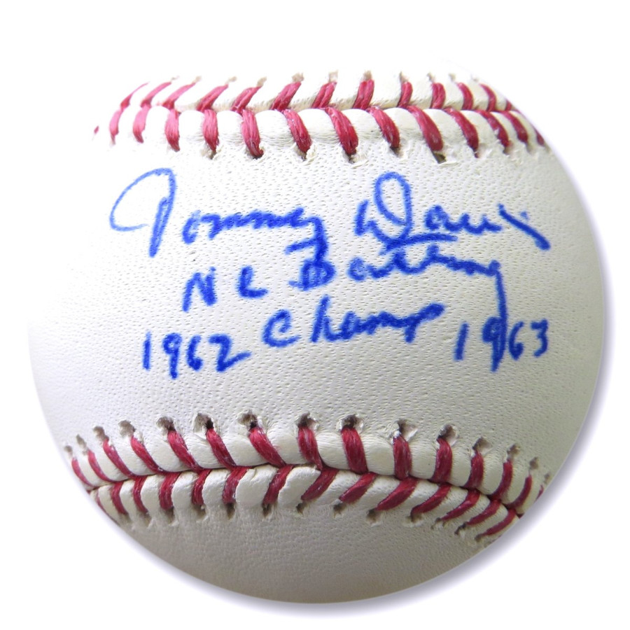 Tommy Davis Autographed MLB Baseball Dodgers NL Batting Champ 62-63 JSA TT40851