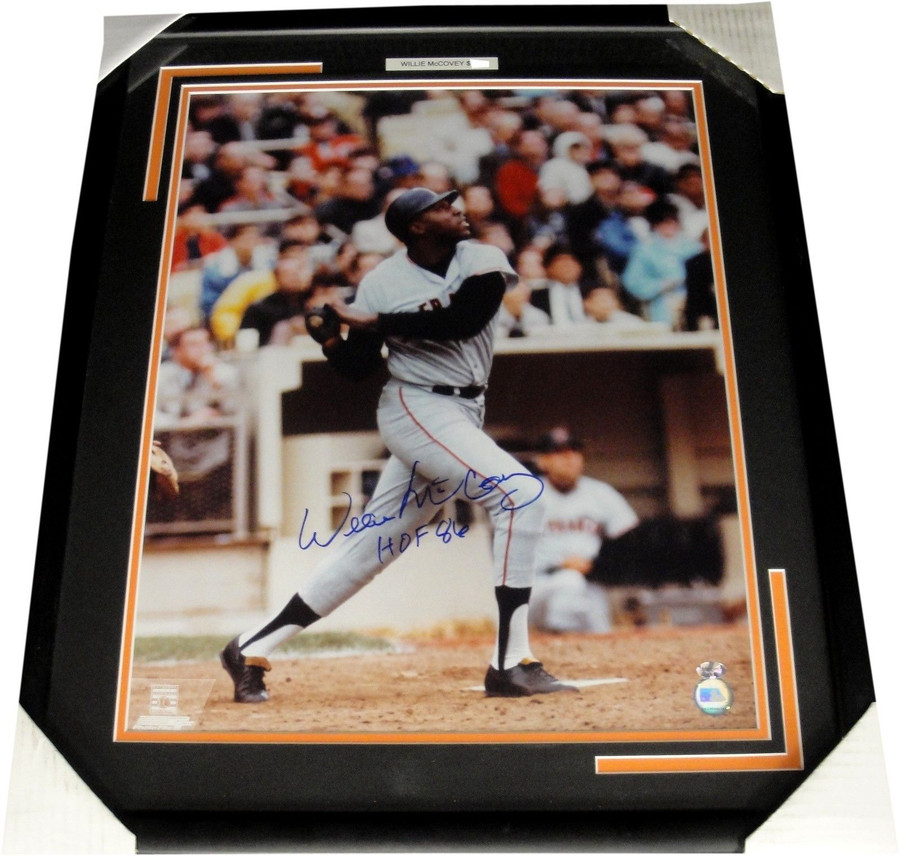 Willie McCovey Hand Signed Autographed Custom Framed 16X20 Photograph Giants