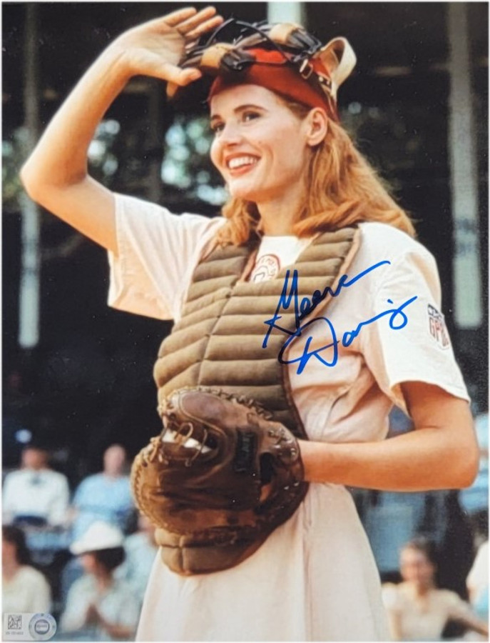 Geena Davis Signed Autograph Jersey Dress A League of Their Own Peaches MLB  COA