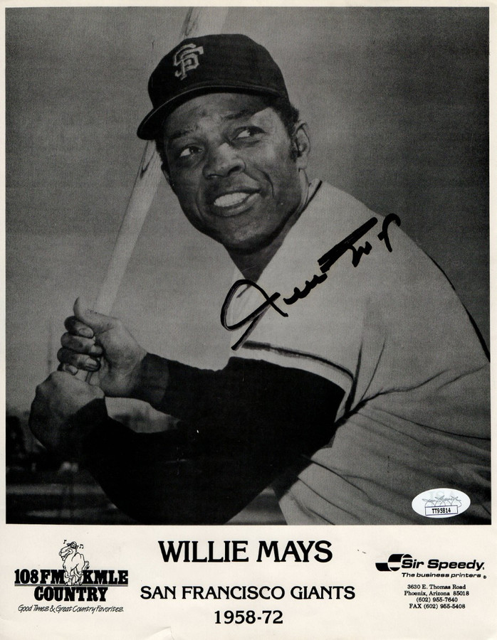 Willie Mays Signed Autographed 8.5X11 Photo Giants Vintage Promo JSA TT95814