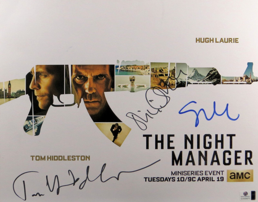 Tom Hiddleston Colman Bier Autographed 11X14 Photo The Night Manager GV838970