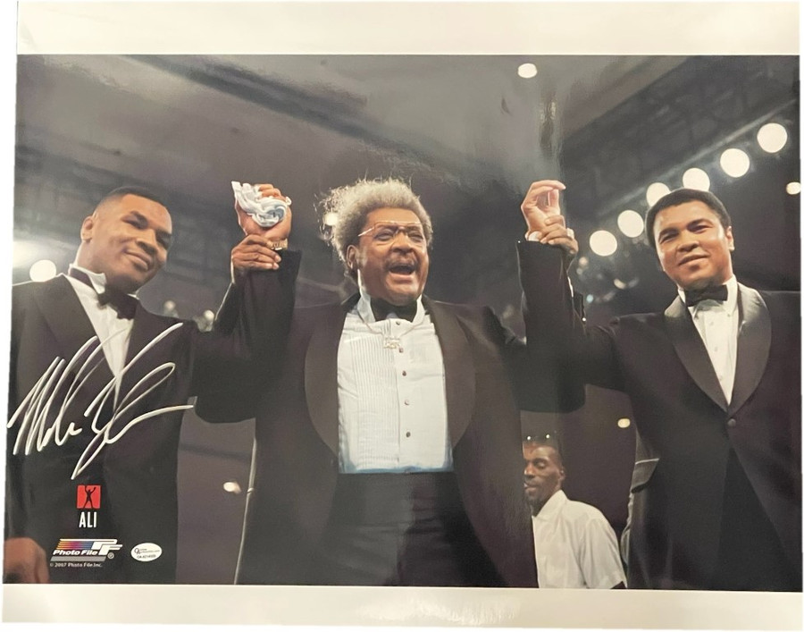 Mike Tyson Hand Signed Autographed 16X20 Photo w/ Muhammad Ali Don King OA COA