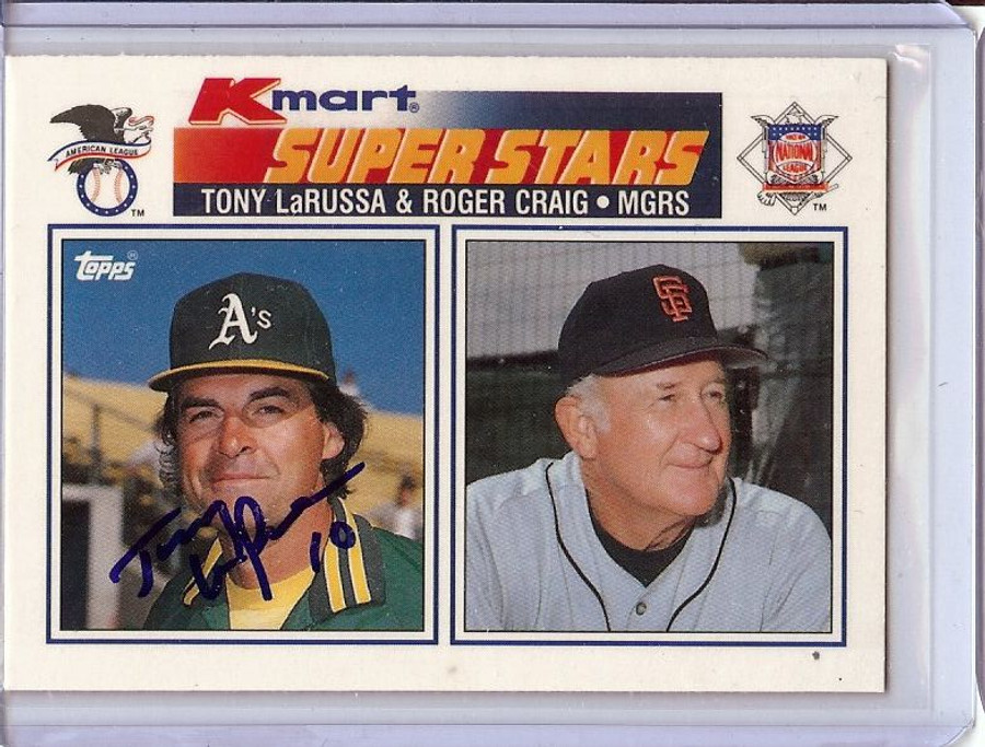 Tony LaRussa 1990 Topps K-Mart Hand Signed Autograph Athletics #33 JSA TT40780