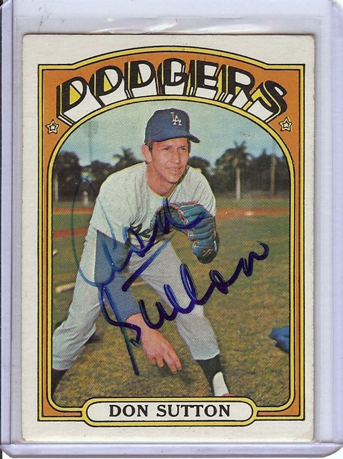 Don Sutton 1972 Topps Hand Signed Autograph Dodgers #530 BAS BB76433