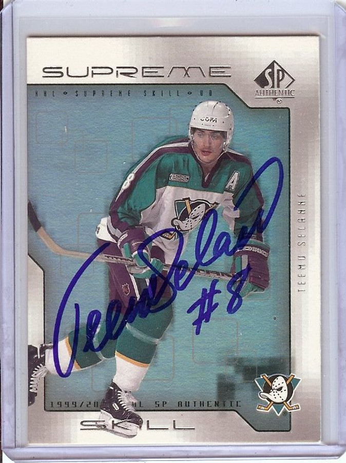 Teemu Selanne 1999-00 SP Authentic Hand Signed Autographed  #SS2 JSA AB41695