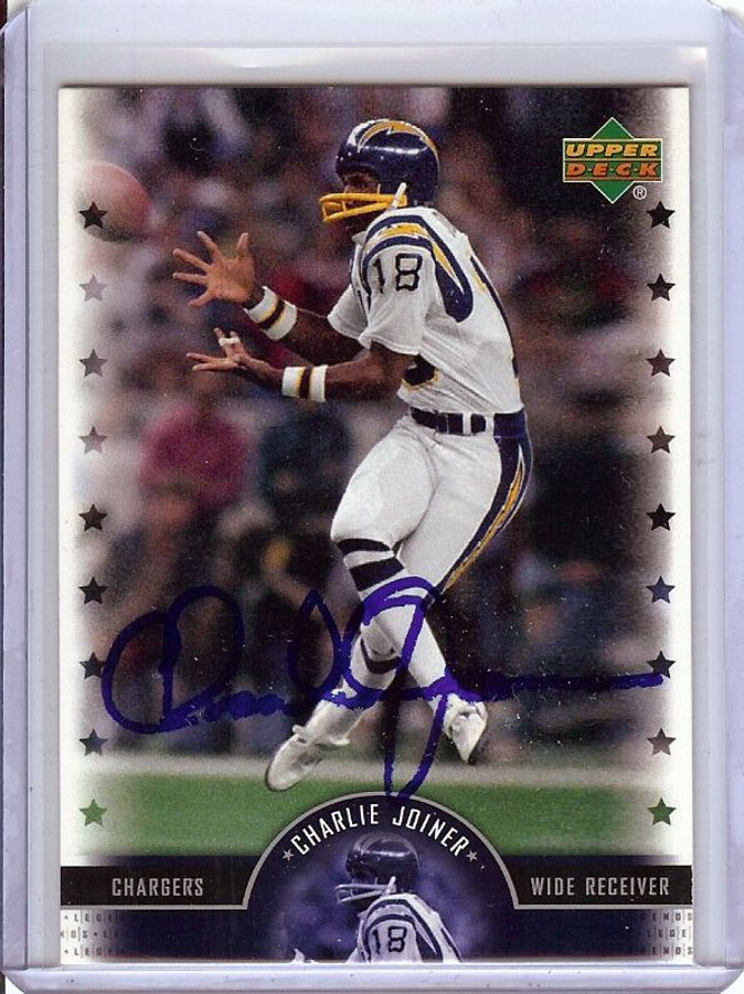 Charlie Joiner 2005 UD Legends Hand Signed Autographed Chargers #43 JSA VV63851