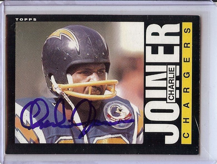 Charlie Joiner 1985 Topps Hand Signed Autographed Chargers #377 JSA AB41657