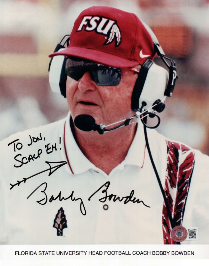 Bobby Bowden Signed Autographed 8X10 Photo Florida State Coach BAS BD22847