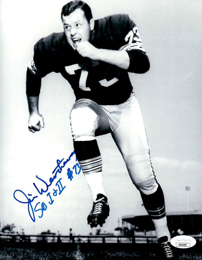 Jim Weatherwax Signed Autographed 8X10 Photo Packers "SB I & II #73" JSA AB54807