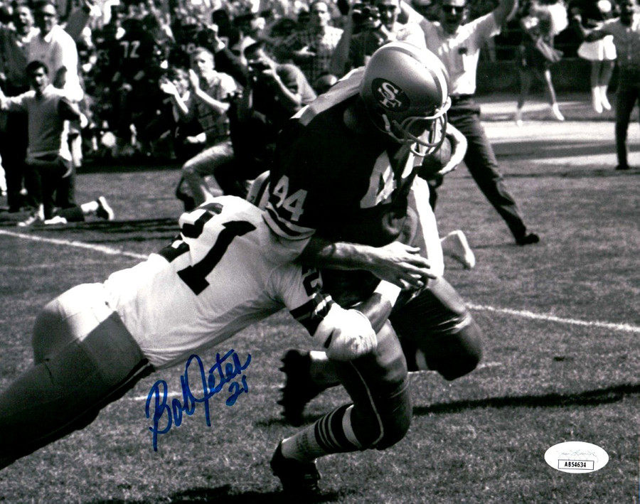 Bob Jeter Signed Autographed 8X10 Photo Packers Tackle vs. 49ers JSA COA