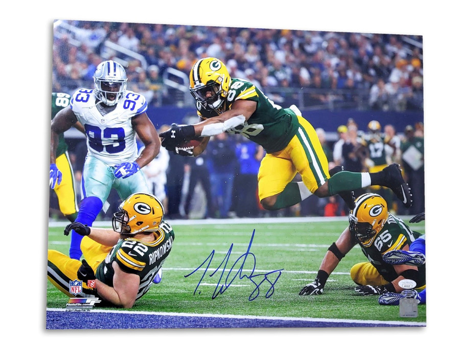 Ty Montgomery Signed Autographed 16X20 Photo Packers End Zone Leap JSA AB55157