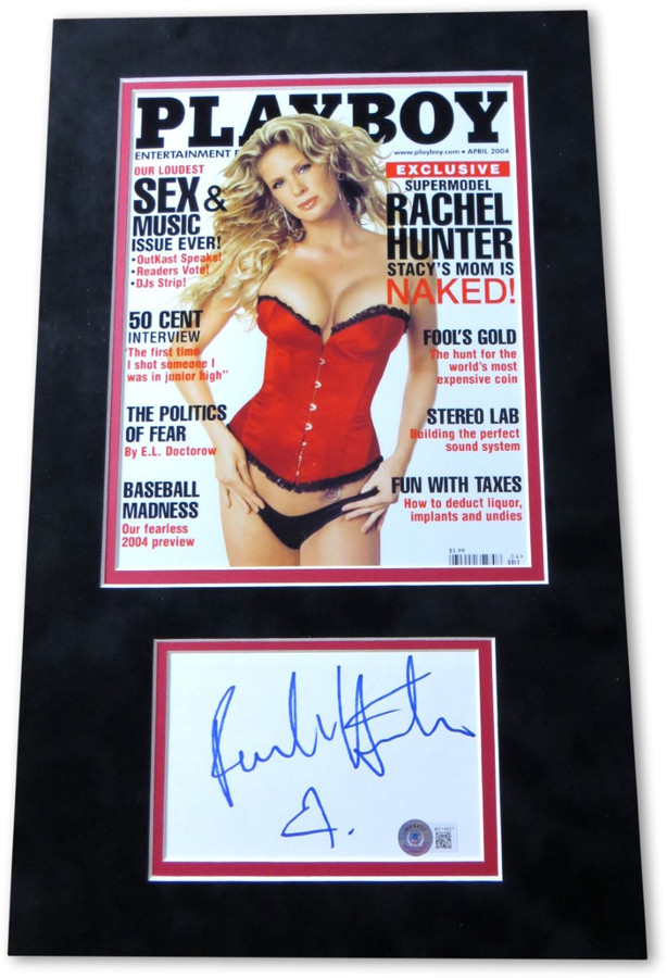 Rachel Hunter Signed Autographed Matted 8X10 Cut Sexy Supermodel BAS BD19827