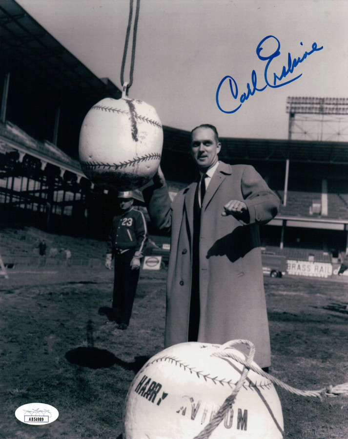 Carl Erskine Autographed 8X10 Photo Brooklyn Dodgers Hanging Ball JSA AB54989