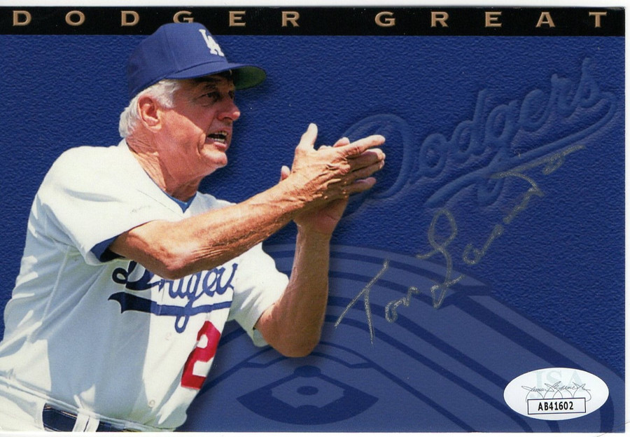 Tommy Lasorda Signed Autograph 4X6 Photo Los Angeles Dodgers Smeared JSA AB41602