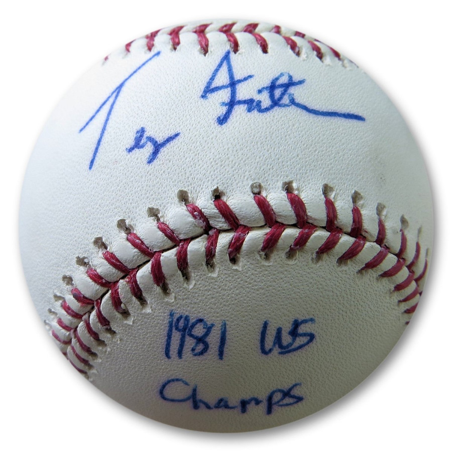 Terry Forster Signed Autograph MLB Baseball Dodgers "1981 WS Champs" JSA AC71298