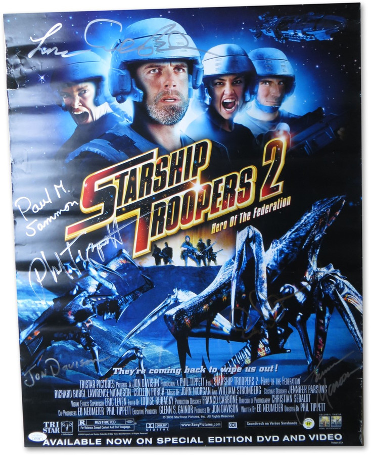 Starship Troopers 2 Multi Signed Autographed 18X24 Poster Tippett JSA AC71558