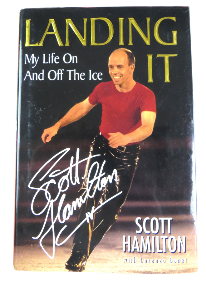 Scott Hamilton Signed Autographed Hardcover Book Landing It JSA AB41577