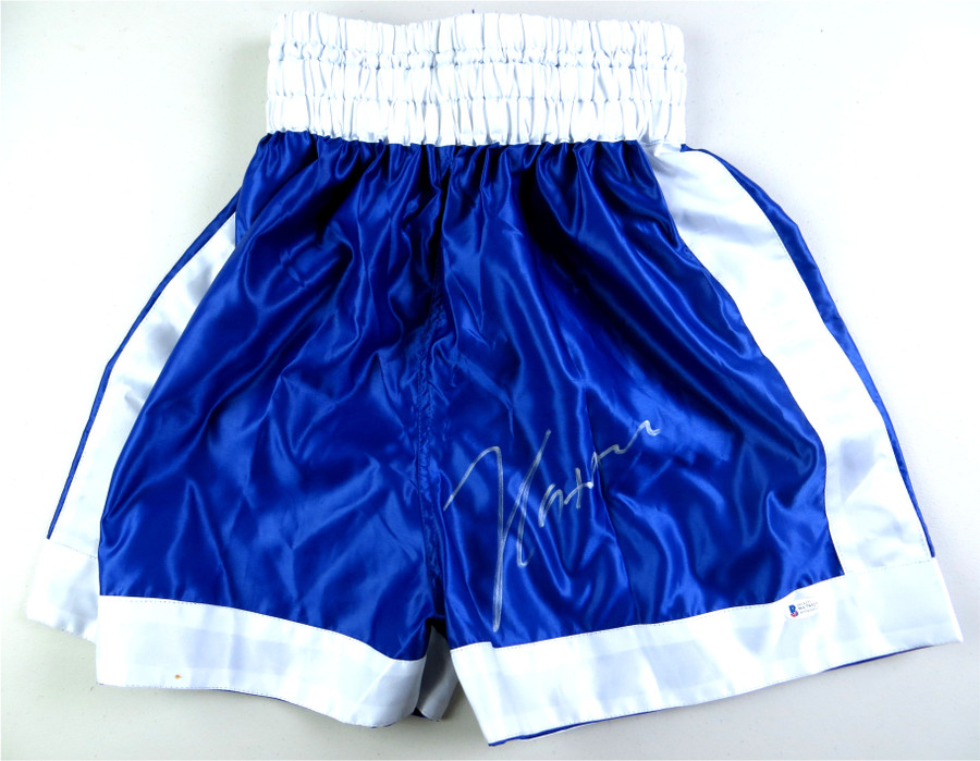 Julio Cesar Chavez Signed Autographed Boxing Trunks Blue White BAS WC79327