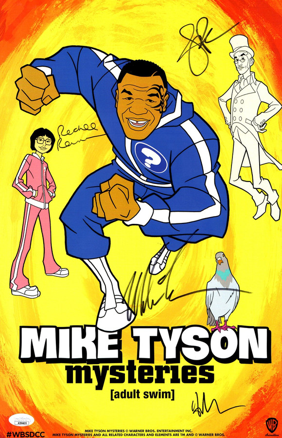 Mike Tyson Mysteries Multi Signed Autograph 11X17 Poster 4 Autos Tyson Rash JSA