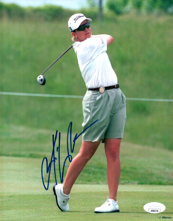 Karrie Webb Signed Autographed 8X10 Photo LPGA Post Drive Pose JSA AE80178