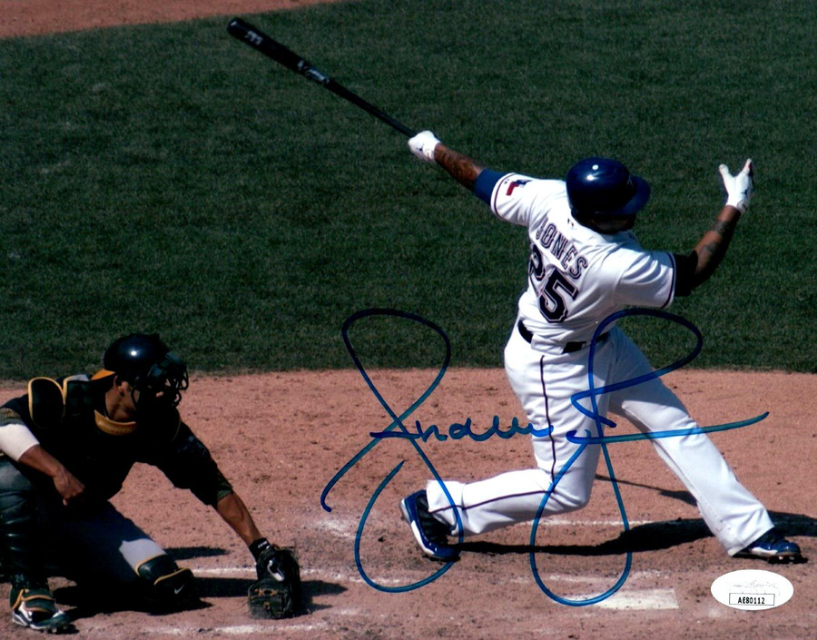 Andruw Jones Signed Autographed 8X10 Photo Texas Rangers At Bat