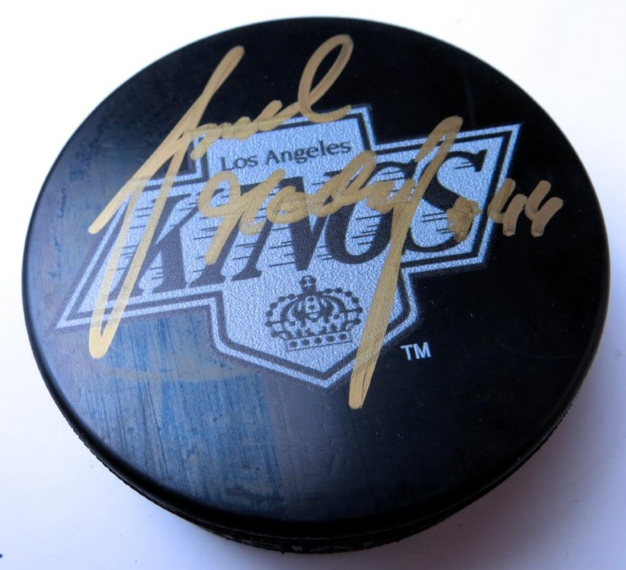 Jaroslav Modry Signed Autographed NHL Vintage Puck Los Angeles Kings w/COA