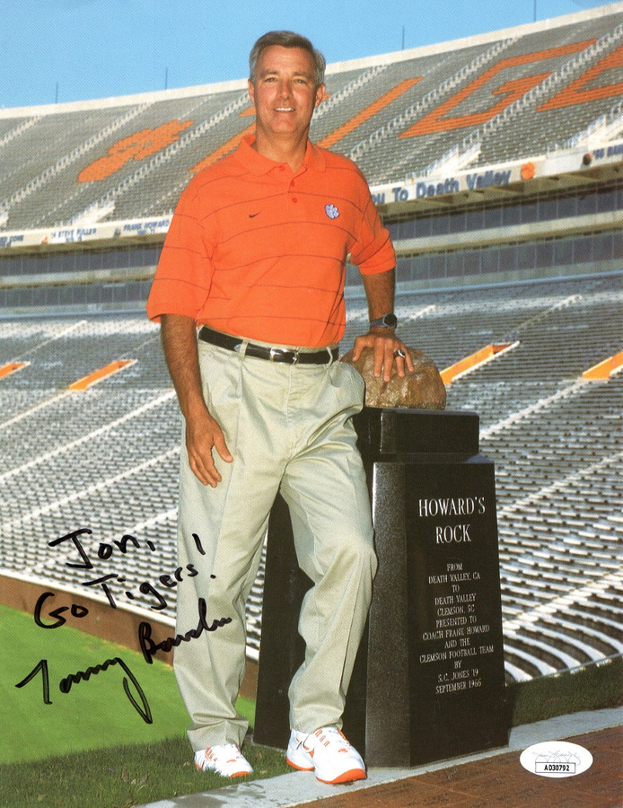 Tommy Bowden Signed Autographed 8.5X11 Photo Clemson Howard's Rock JSA AD30792